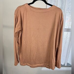 Uniqlo 3D Knit Cotton Boatneck Sweater, Medium, Brown Sweater, Womens pullover